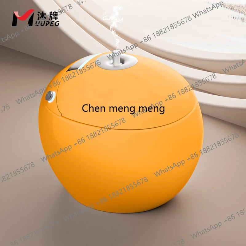 High-Tech Round Egg-Shaped Smart Toilet With Automatic Seat Heating Colorful & Voice Control Advanced Function Remote Control