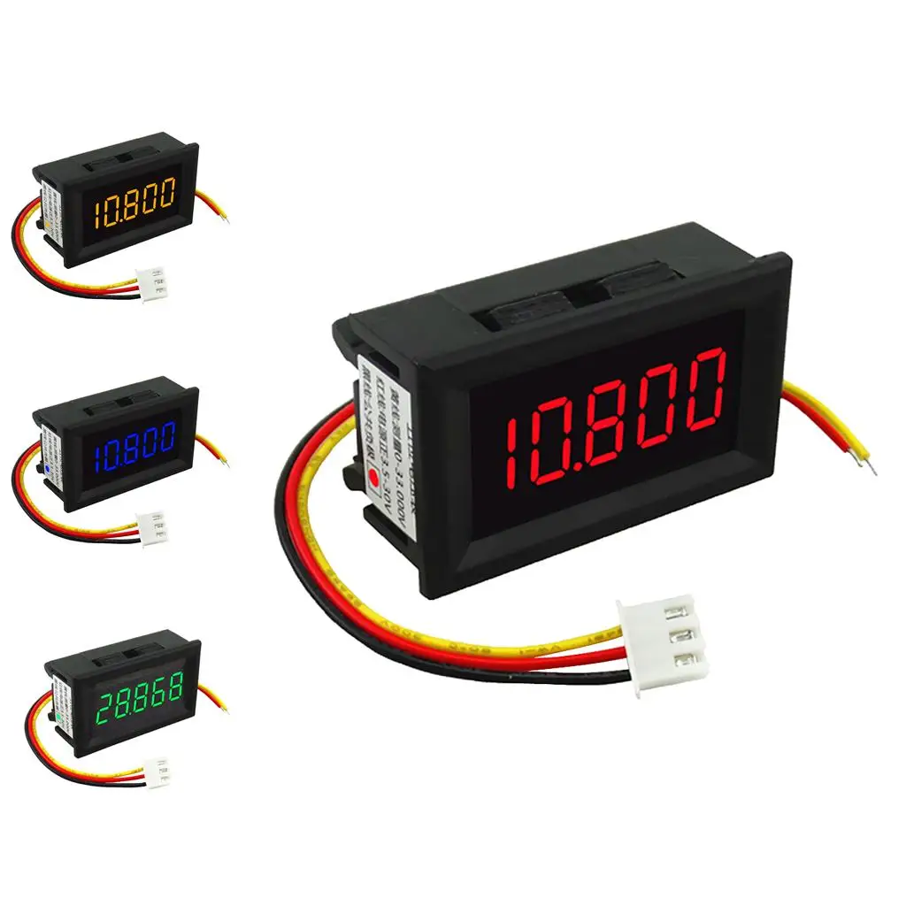 Mini Volt Meter Glass Fiber Digital Voltmeter Panel Gauge Red LED Display for Car Battery Monitor Electronic Projects