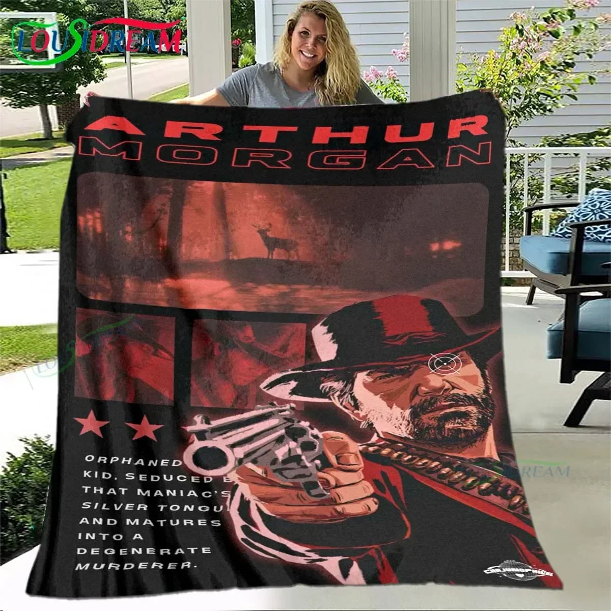 Popular Game Role A-Arthur Morgan Four Seasons Blanket Sofa Cover Travel Bed Plush Blanket Travel Office Break Blanket Gift