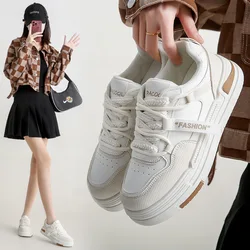 Hong Kong Style Thick Sole Small White Shoes for Women in Spring and Autumn Breathable Student Color Matching Sports Board Shoes