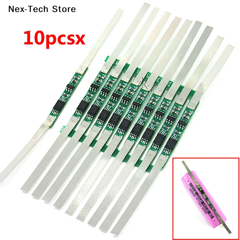 [NT]10Pcs 2A BMS Protection Board For 1S 3.7V 18650 Li-ion Lithium Battery Cell Kit[NT]