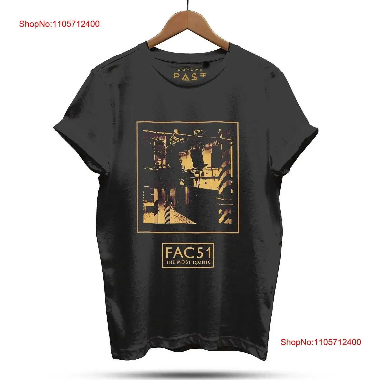 Official Hacienda FAC51 Dancefloor T Shirt Black vintage Washed Stylish Stretched Casual Breathable fashion Comfortable