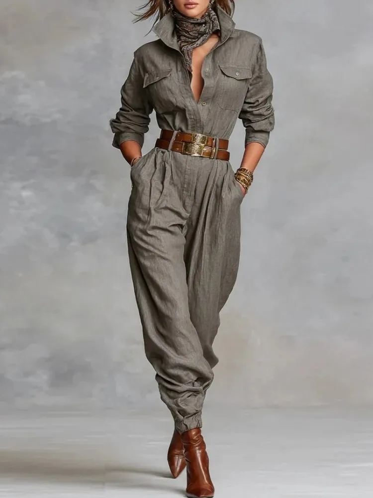 

Комбинезоны женские цельные с v-образным вырезом и длинными рукавами, обтягивающие комбинезоны с высокой талией, повседневные длинные брюки-карандаш, комбинезоны Slim Fit Y2k