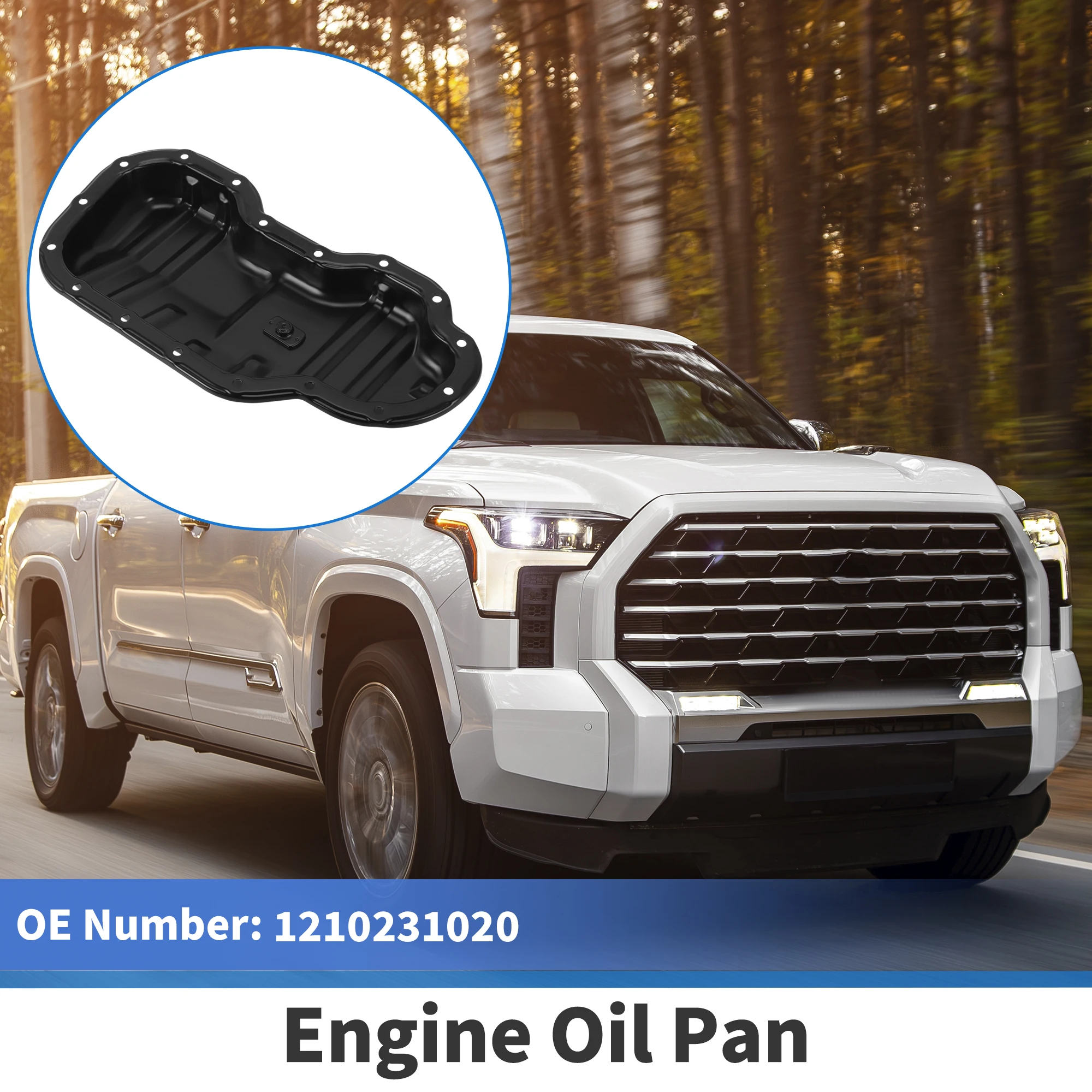 

X Autohaux 1 Pc No.1210231020 Engine Oil Pan for Toyota Tundra 2005-2006 Steel Black