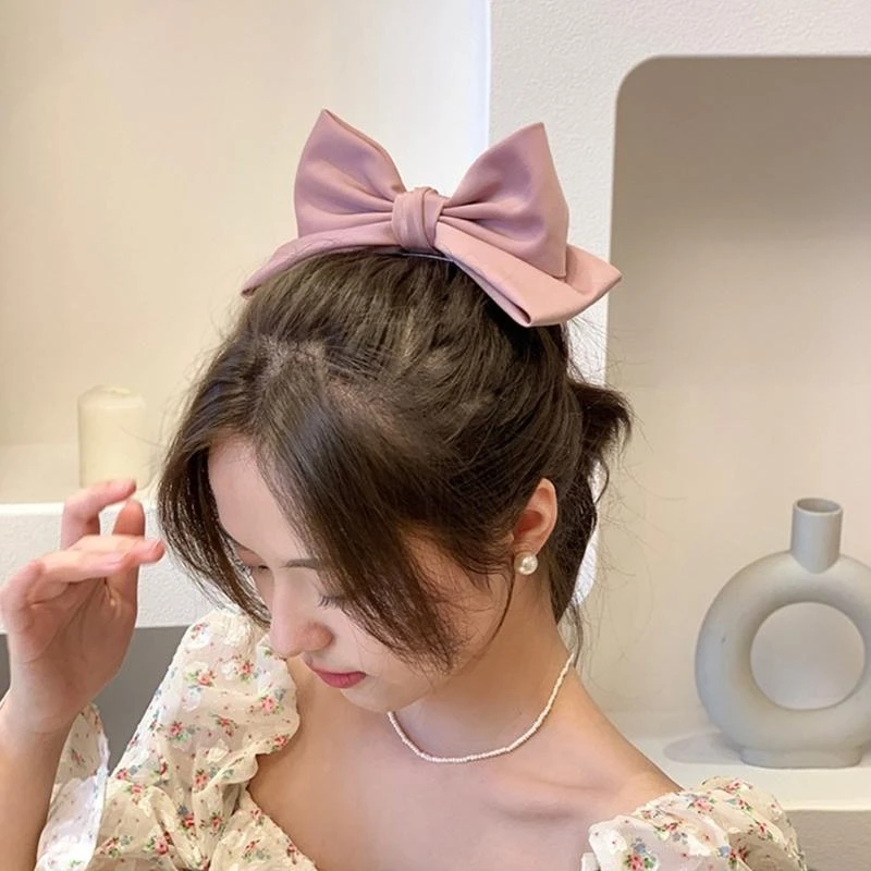 

Large Hair Clips Satin Hair Clips Bowknot Hair Catch Barrettes for Girls 15UB