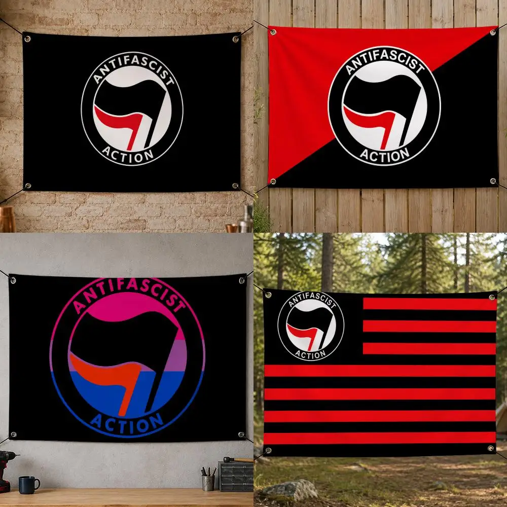 Movement A-Antifascist Flags Flag Banner for Bedroom Dorm Party Home Living Room Game Room Gift