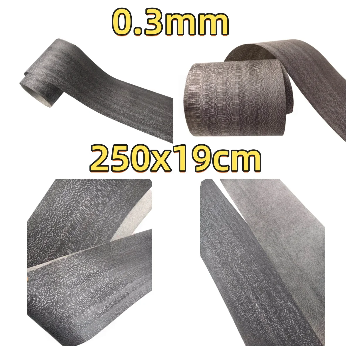 Natural Purple Brown Nice Veneer, 0.3mm, 250x19cm, For Musical Instrument Inlay (Fretboard, Rosette).