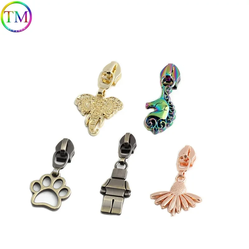 5# Nylon Zippers Puller Head Zipper Slider Pulls Charm Zipper Replacement For Garment Sewing Accessories Bag Luagge Repair Kit