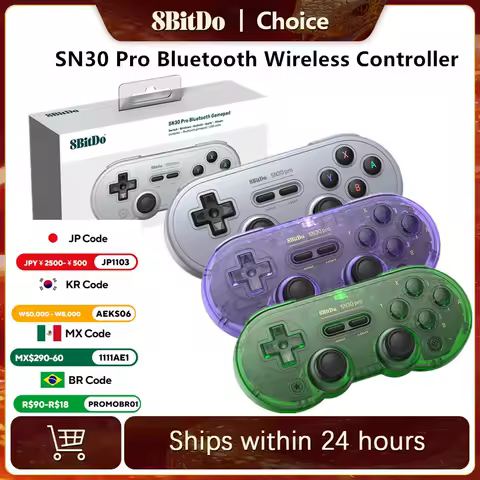 8Bitdo SN30 Pro Bluetooth Wireless Gaming Controller with Hall Effect for Switch 2 MacOS Android Raspberry Pi Windows Steam Deck