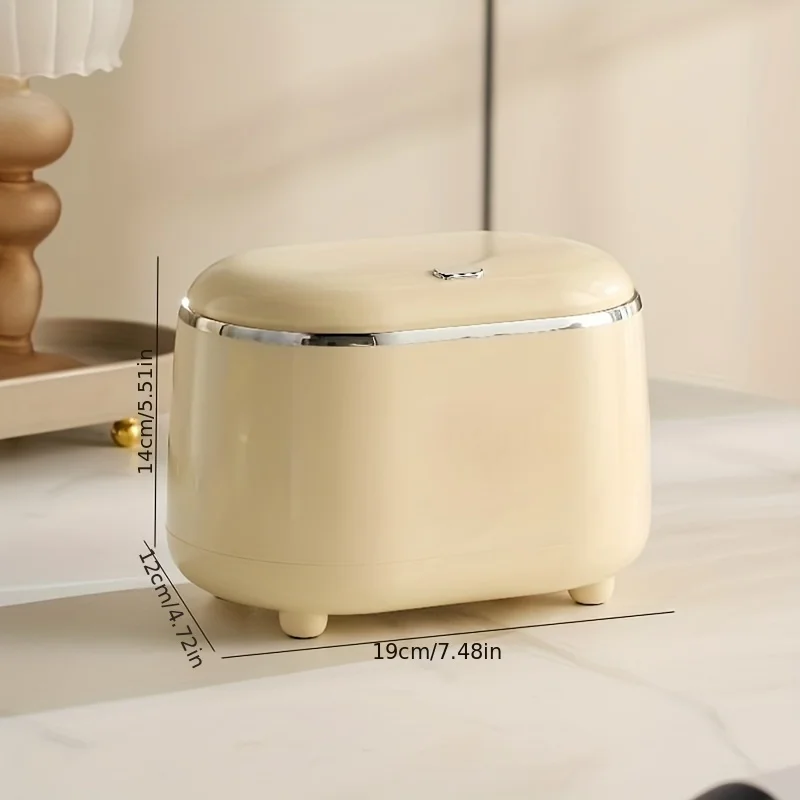 1 pcs/cream style desktop trash can countertop office storage tube small paper basket