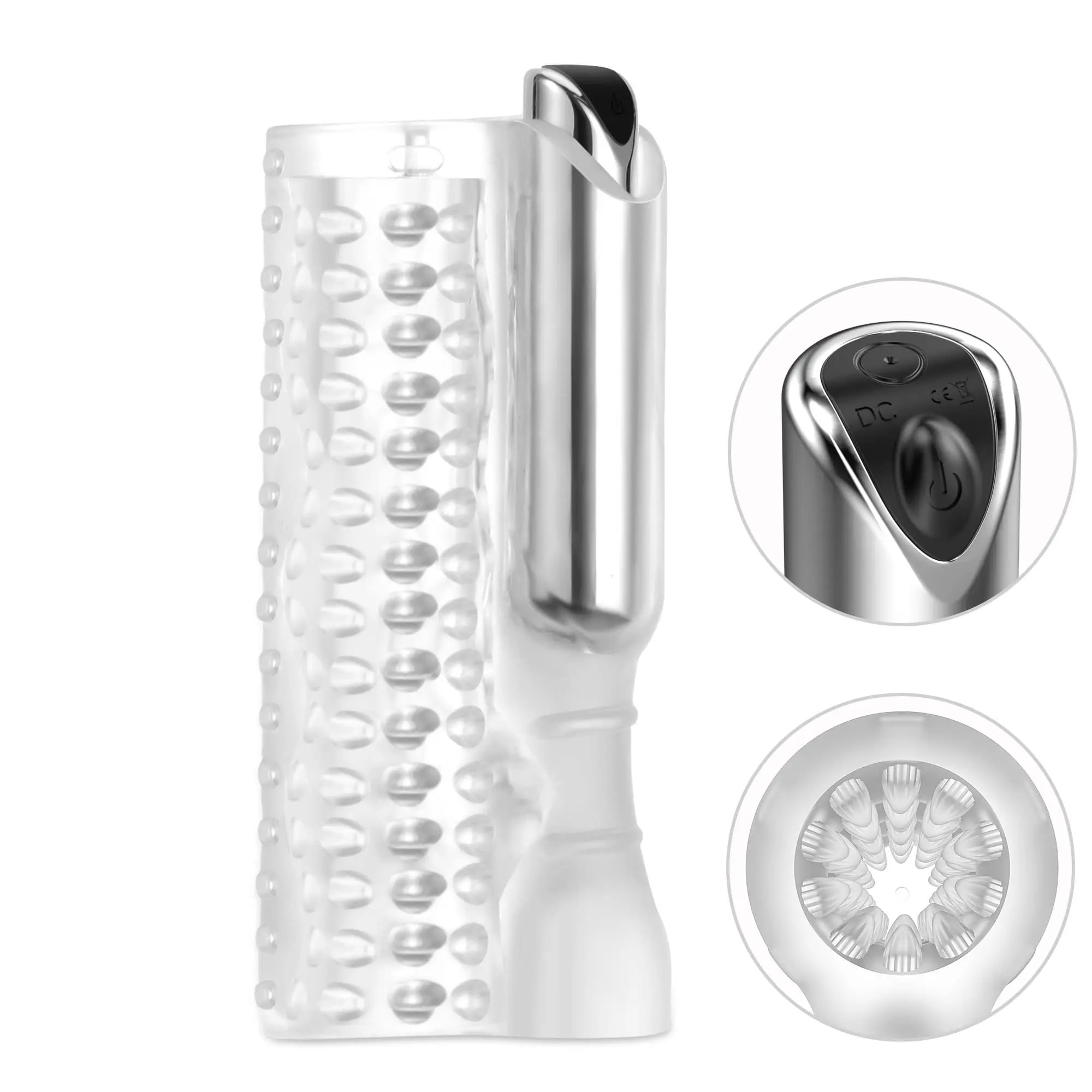 

Masturbators Cup Crystal Vagina Sleeve Male Masturbation Stroker Transparent Spiral Textured Tunnel Pocket Pussy Adult Sex