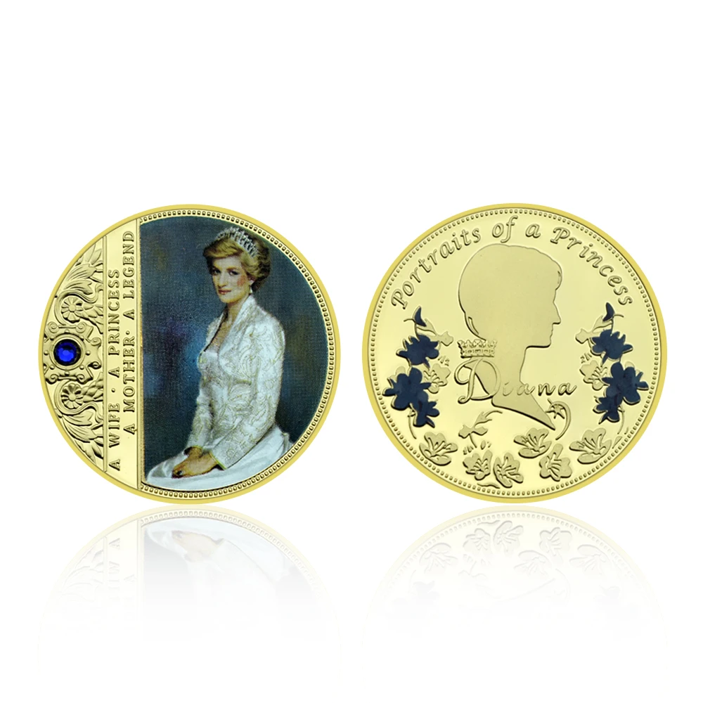 Princess Diana Commemorative Coin Nice Royal Challenge Coin The Last Rose of England Gold/Silver Plated Coin Fans Collection