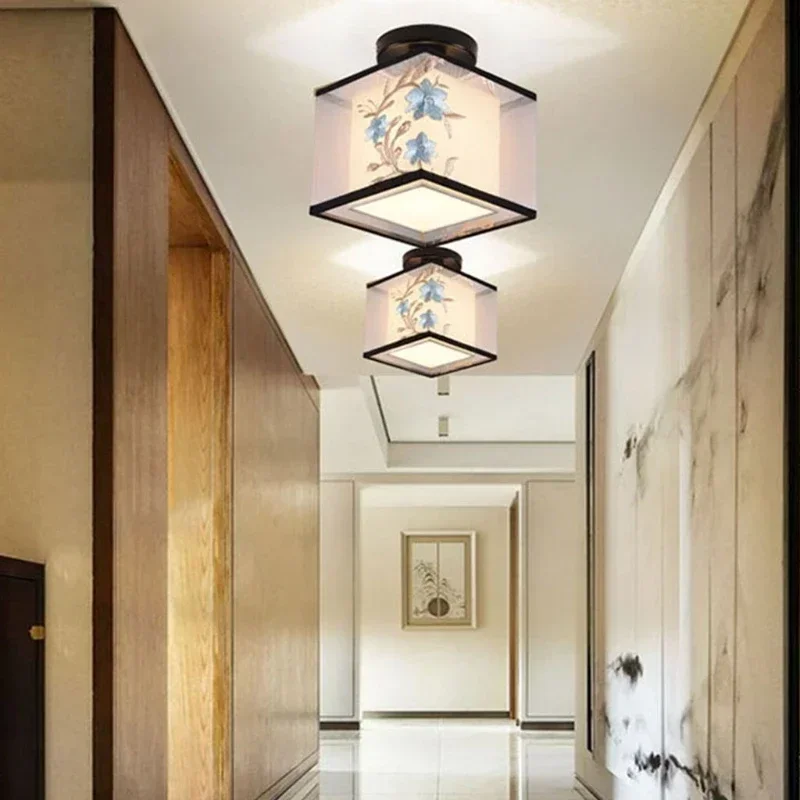 4 Types Chinese Style LED Light Fixtures Ceiling  Lamp for Living Room Aisle Balcony Porch