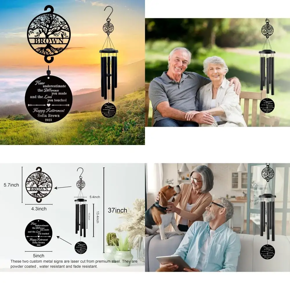 

Customized 37" Retirement Wind Chimes - Perfect Retirement Gift, Elegant Wind Chimes for Special Occasions