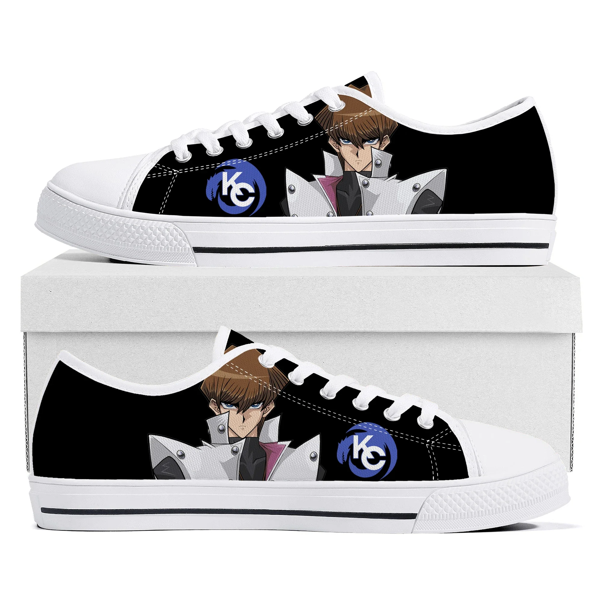 Yu-Gi-Oh Seto Kaiba Blue Eyes White Dragon Low Top Sneakers Mens Womens Teenager Canvas Sneaker Casual Couple Shoes Custom Shoe