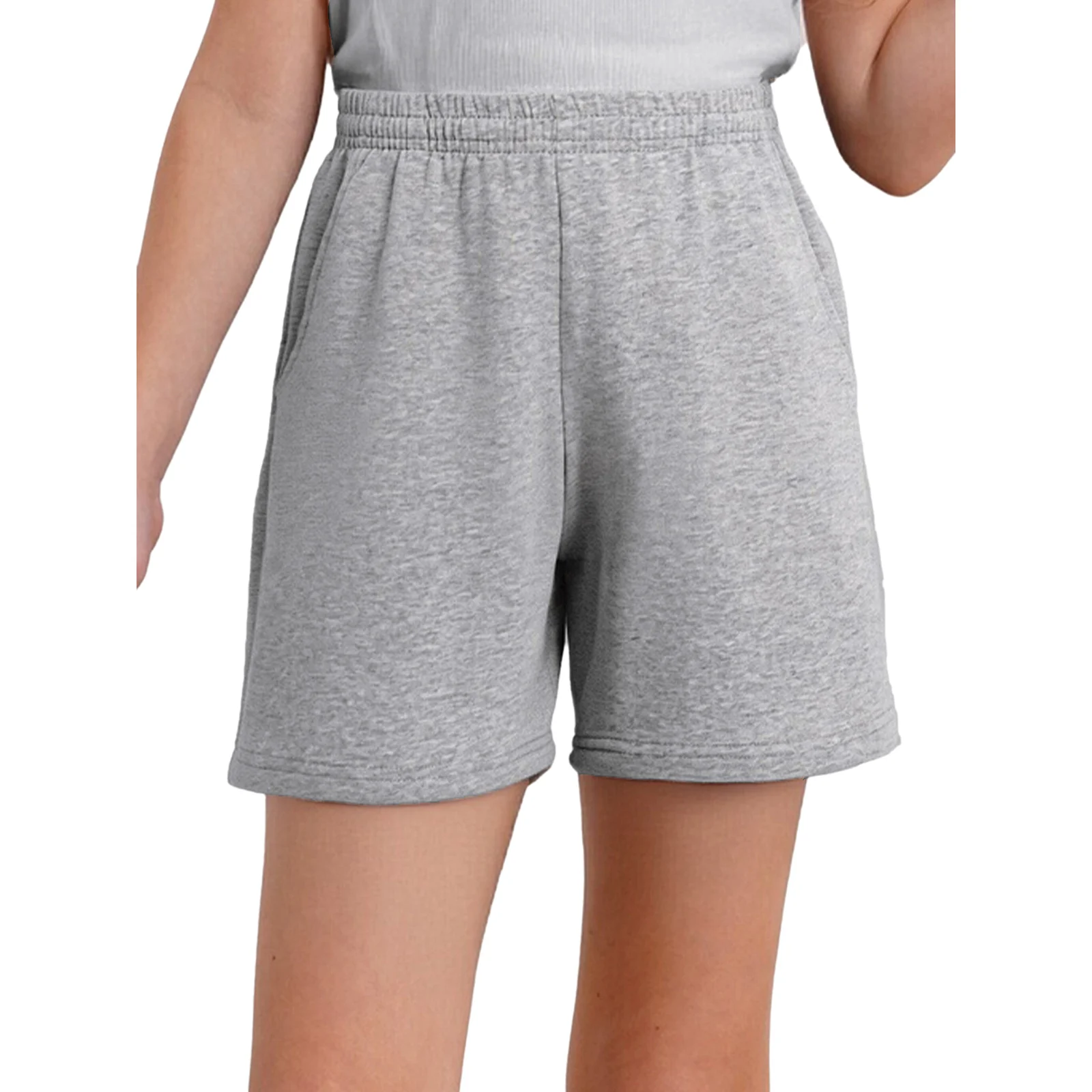 

Kids Girls Boys Shorts Pants Drawstring Elastic Waistband Solid Color Shorts with Pockets for School Running Workout Exercise