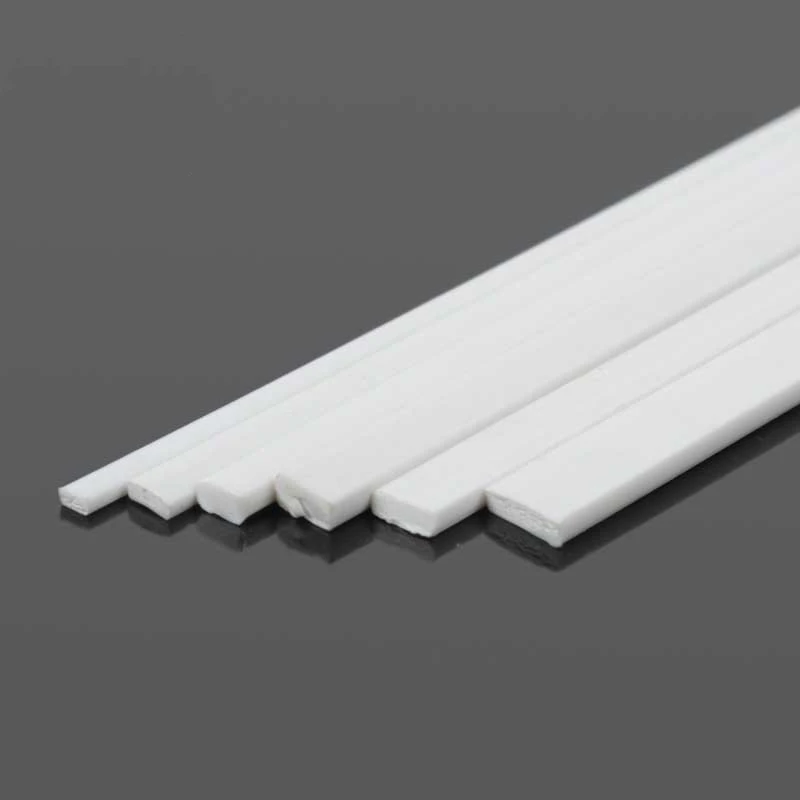 5pcs ABS Stick Plastic Tube Rectangular Solid Flat Sheet Plastic Rod for Architecture Building Model kit Construction Material