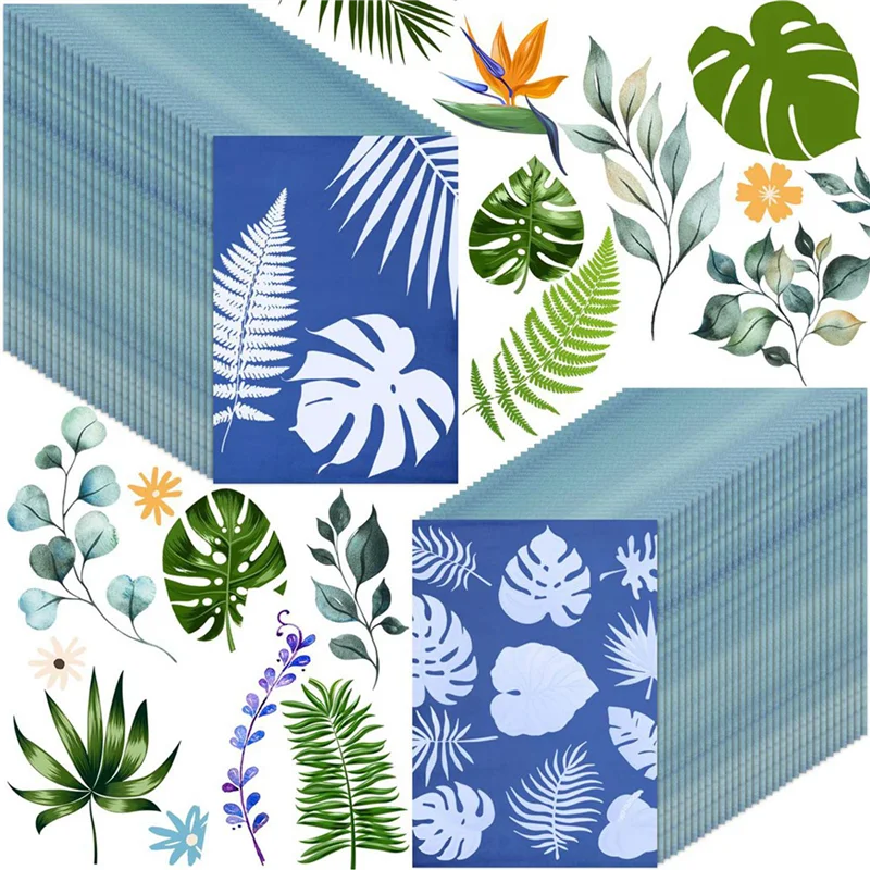 AA49 240 Blatt Sun Print Paper Kit Cyanotype Paper Solar-Zeichenpapier, hochempfindliche Natur-Sonne-/Solar-aktivierte Druckkunst