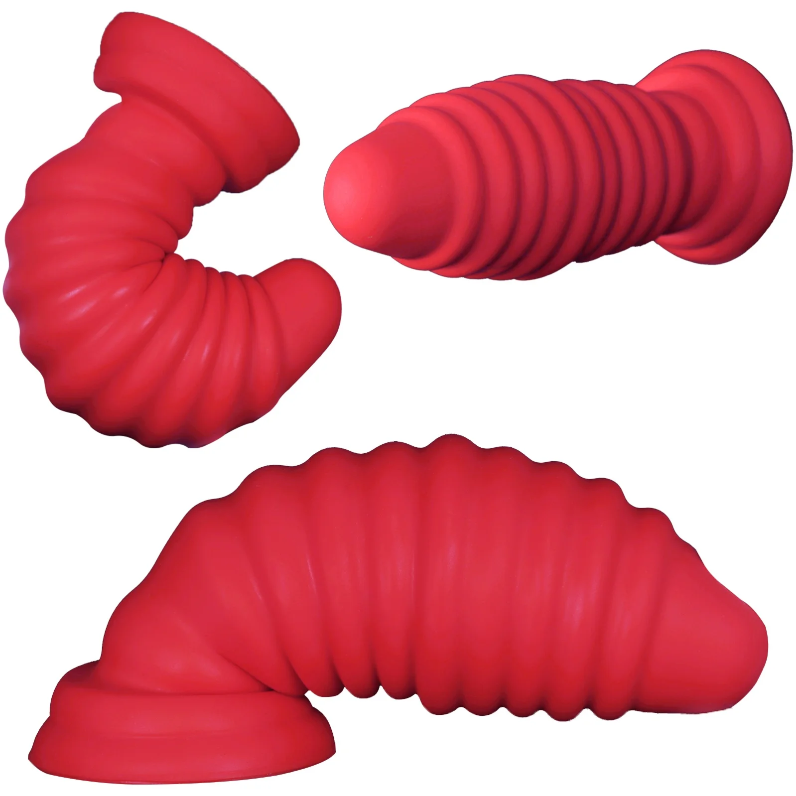 1pc Red Anal Plug Theadred Anal Dildo Thick Buttplug Dilation Anal Durable Soft Silicone Suction Cup Sex Toys Women Men Prostate