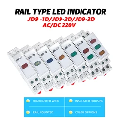 JD9 Din Rail Mount LED  Signal Lamp Modular Multi-Color Red Green Yellow Blue RG RGY AC 220V-240V Industrial Indicator Light