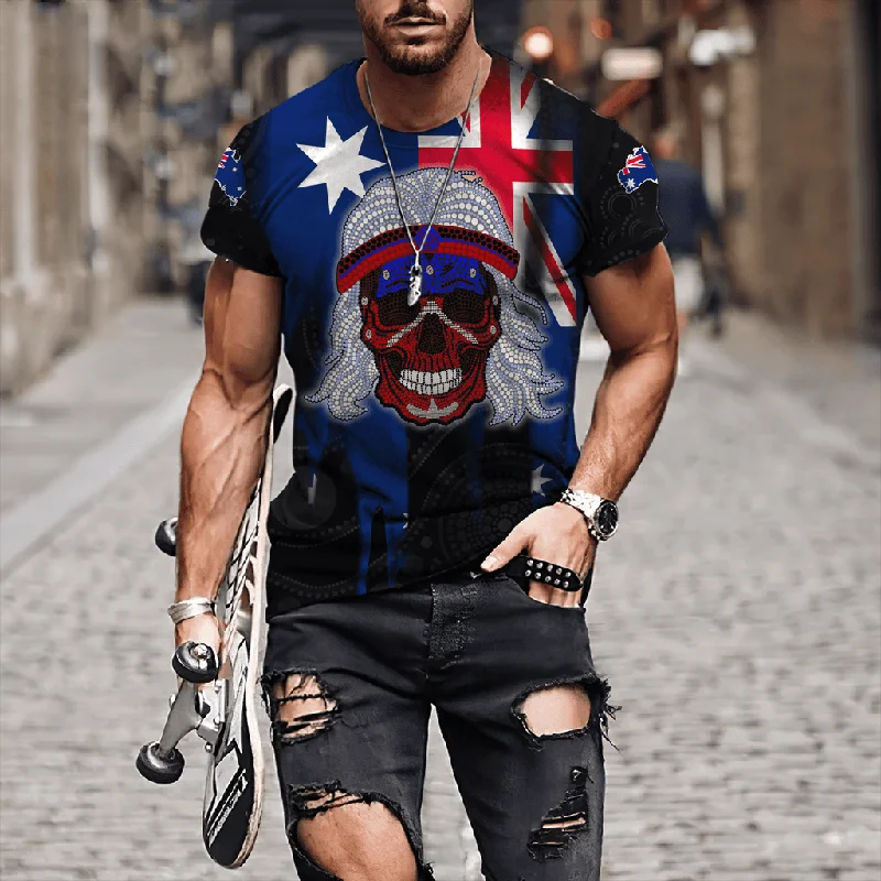 Unisex Australia Graphic 3D Print Mens T-Shirts for Men Clothing Oversized Tees Summer Casual Short Sleeve Tops   Personality