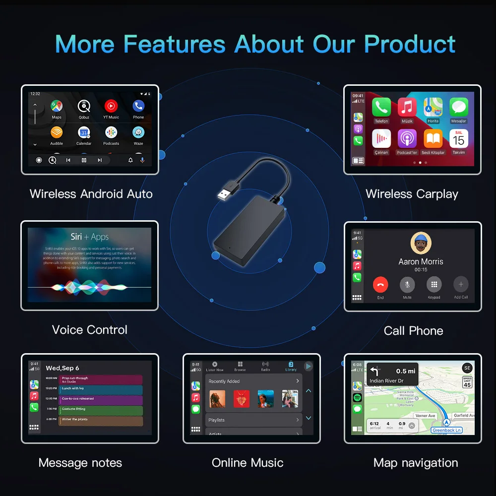 CARABC Carbitlink Smartlink اتصال سهل مع CarPlay اللاسلكي Android Auto لجيلي Jetour Baic X55 BJ40 BJ40 BAIC 3 BAIC 5