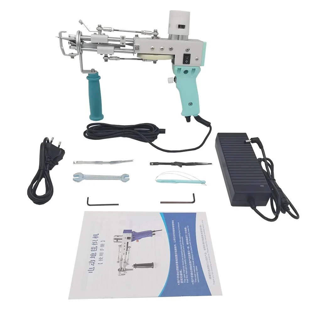 2 In 1 100W ไฟฟ้ามือพรม Tufting เครื่องพรมทำเครื่องมือ AC110V-240V ปรับพรมทอ Tufting ปืน
