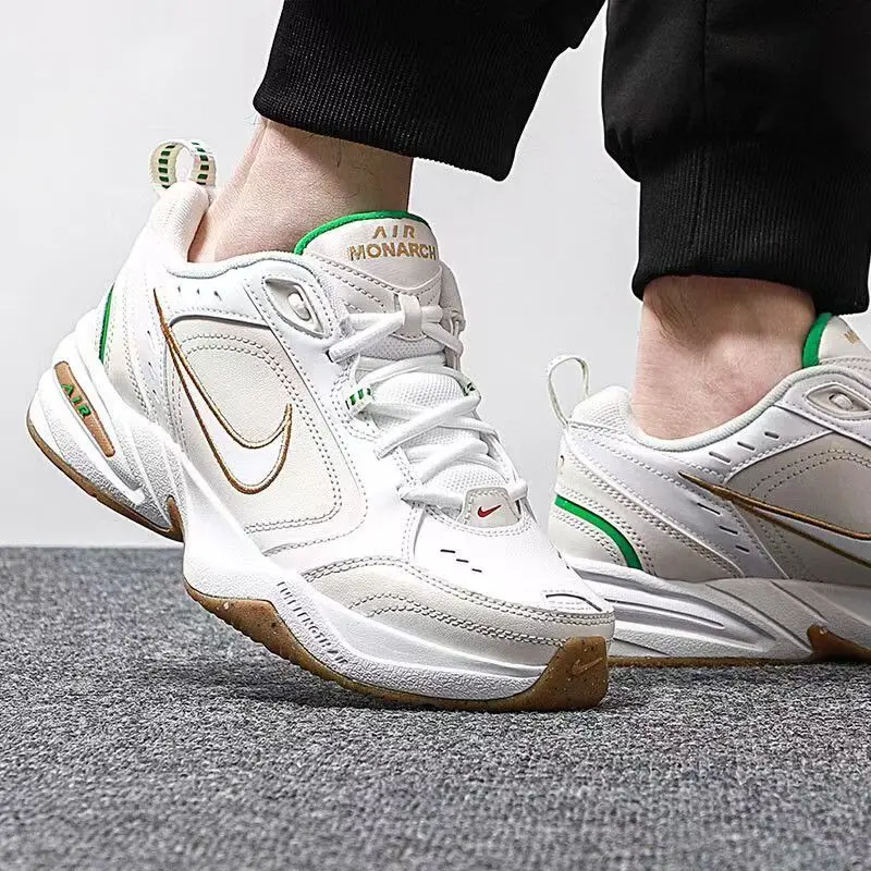 Nike Air Monarch 4 Casual Shoes for Men, Waffle-Style Sports Low-Top Versatile Comfortable Simple Fashion Wear-Resistant Lifestyle Off-White 415445-103