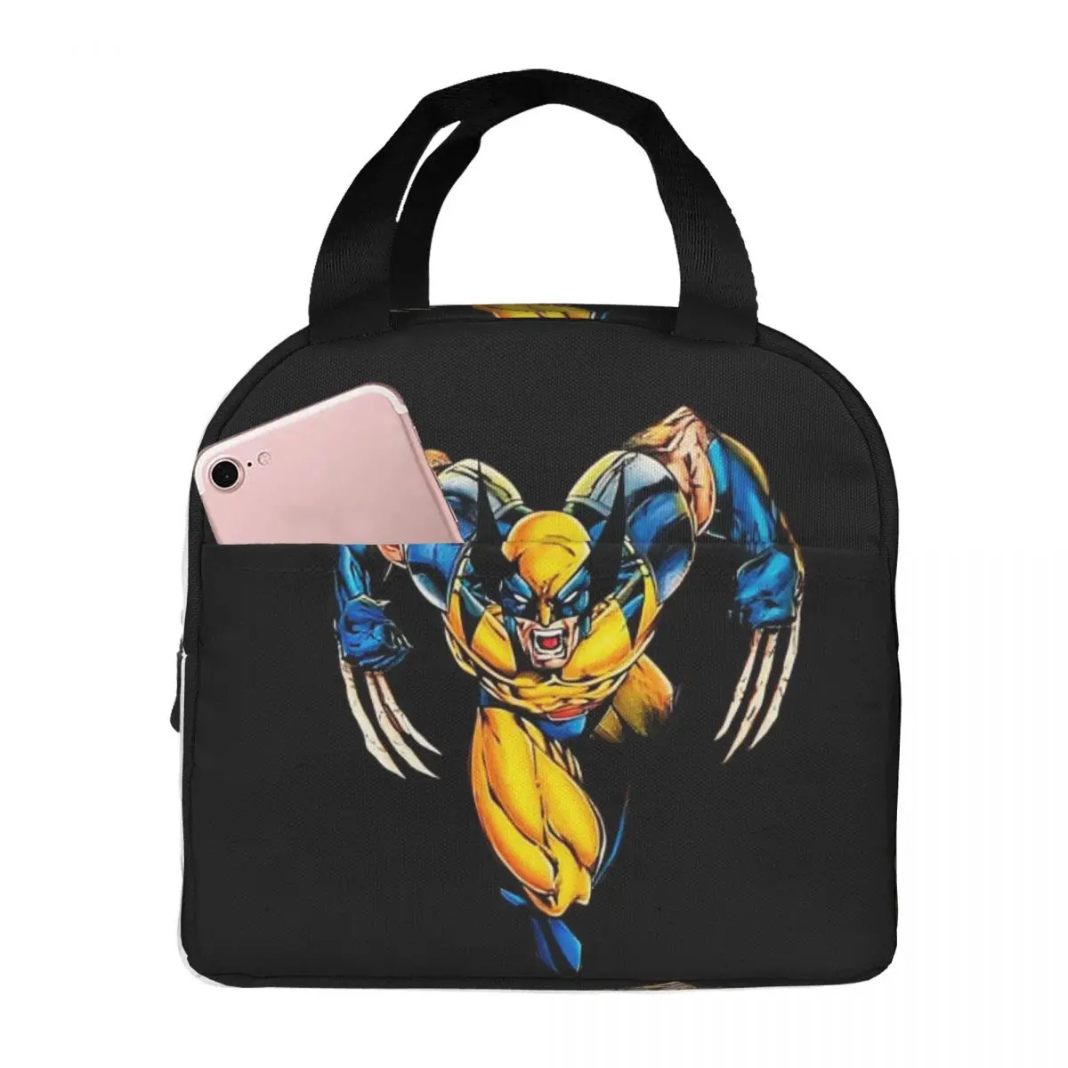 

Wolverine X-23 Сумки для обеда с супергероями Изолированная коробка для бенто Сумка для обеда Сумки для пикника Сумка-холодильник Термосумка для женщин и детей Работа