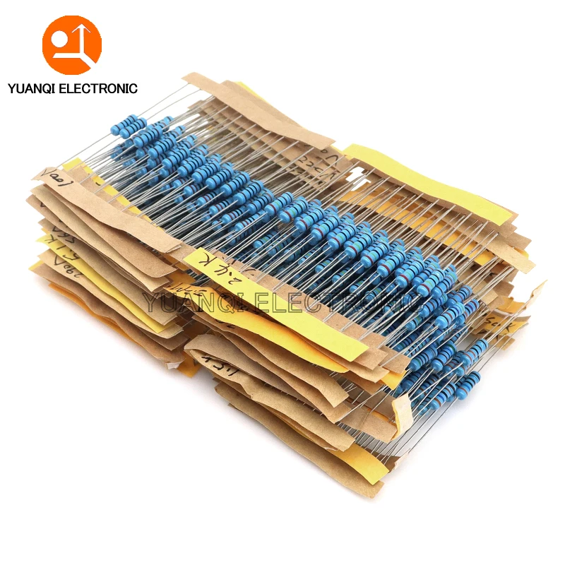 Imagem -03 - Metal Film Resistor Kit Resistência Conjunto Sortimento Pack 110 Valoresx10 Pcs w 2w 01 Ohm 22 m 05 w 1100 Pcs