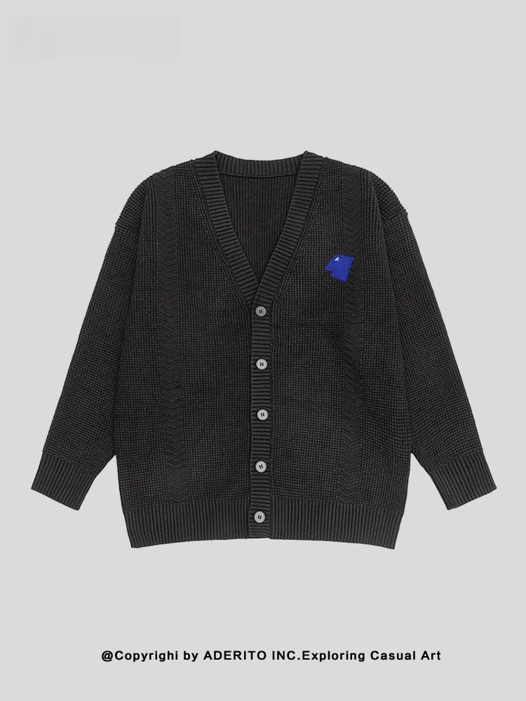 

Кардиган-жакет унисекс AE из серии MAT NANA: модный, вязаный, с V-образным вырезом, в стиле ретро-преппи