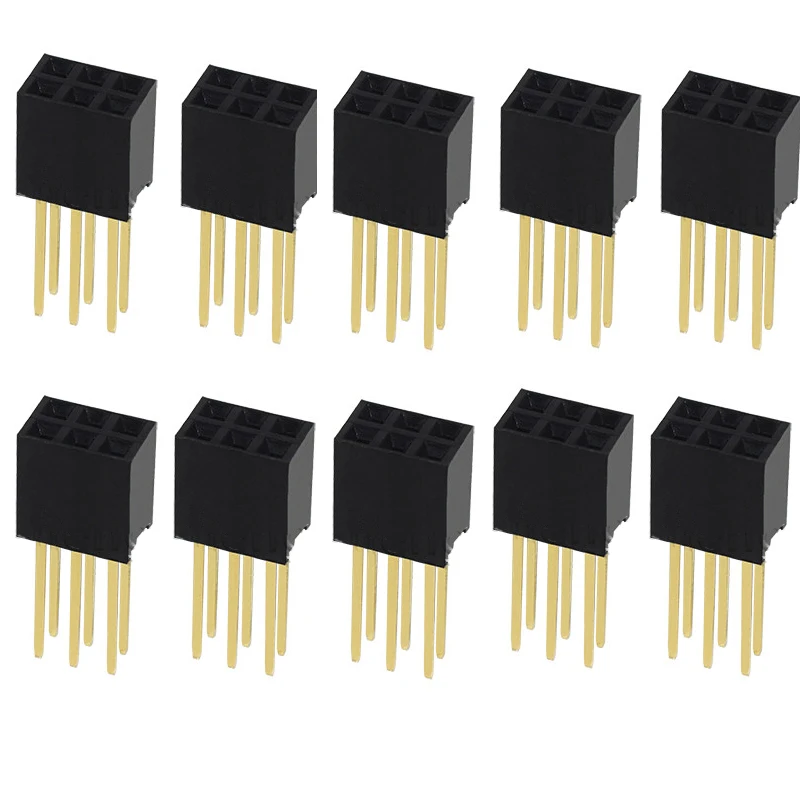 10 Stück 2,54mm Rastermaß Gerade Stiftleiste Steckverbinder 1x6/1x8/1x10/1x15/1x20/1x40 2x6/2x8/2x10/2x20 Einreihig/Zweireihig PC