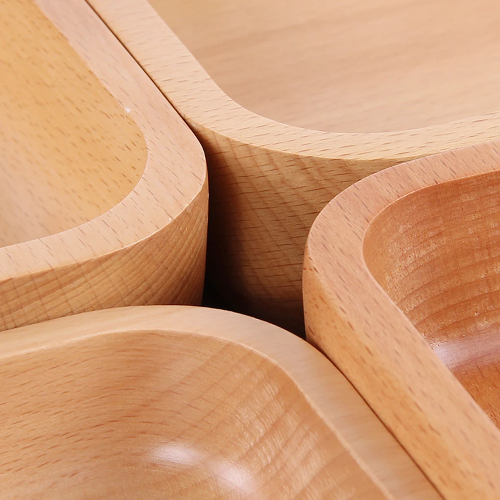 

Solid Wood Salad Bowl M Size Thick Eco-Friendly Square Wooden Tableware Creative Fruits Bowl Kitchen Home Use