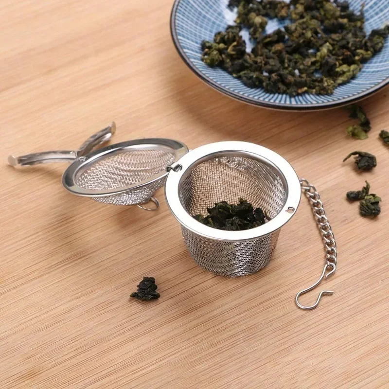 Colador de bolas de té de acero inoxidable 304, filtro Infusor de hierbas de malla, colador de té de especias y hojas de té, hervir sopa para tetera, herramienta de cocina