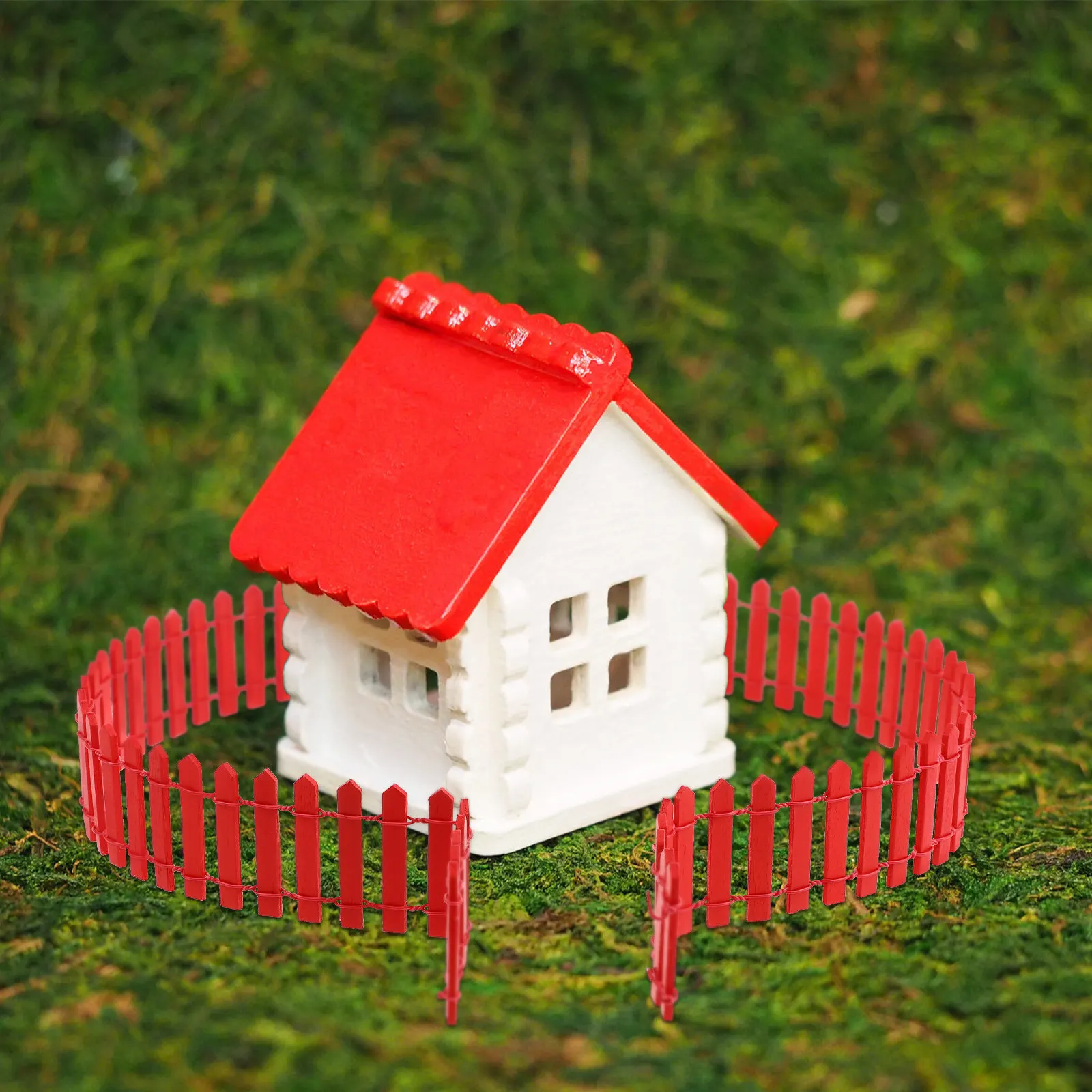 Miniature Wood Fence Simulation Garden Ornament Decorative Picket Fence for Crafts Projects Dollhouse Garden Decor - view 3