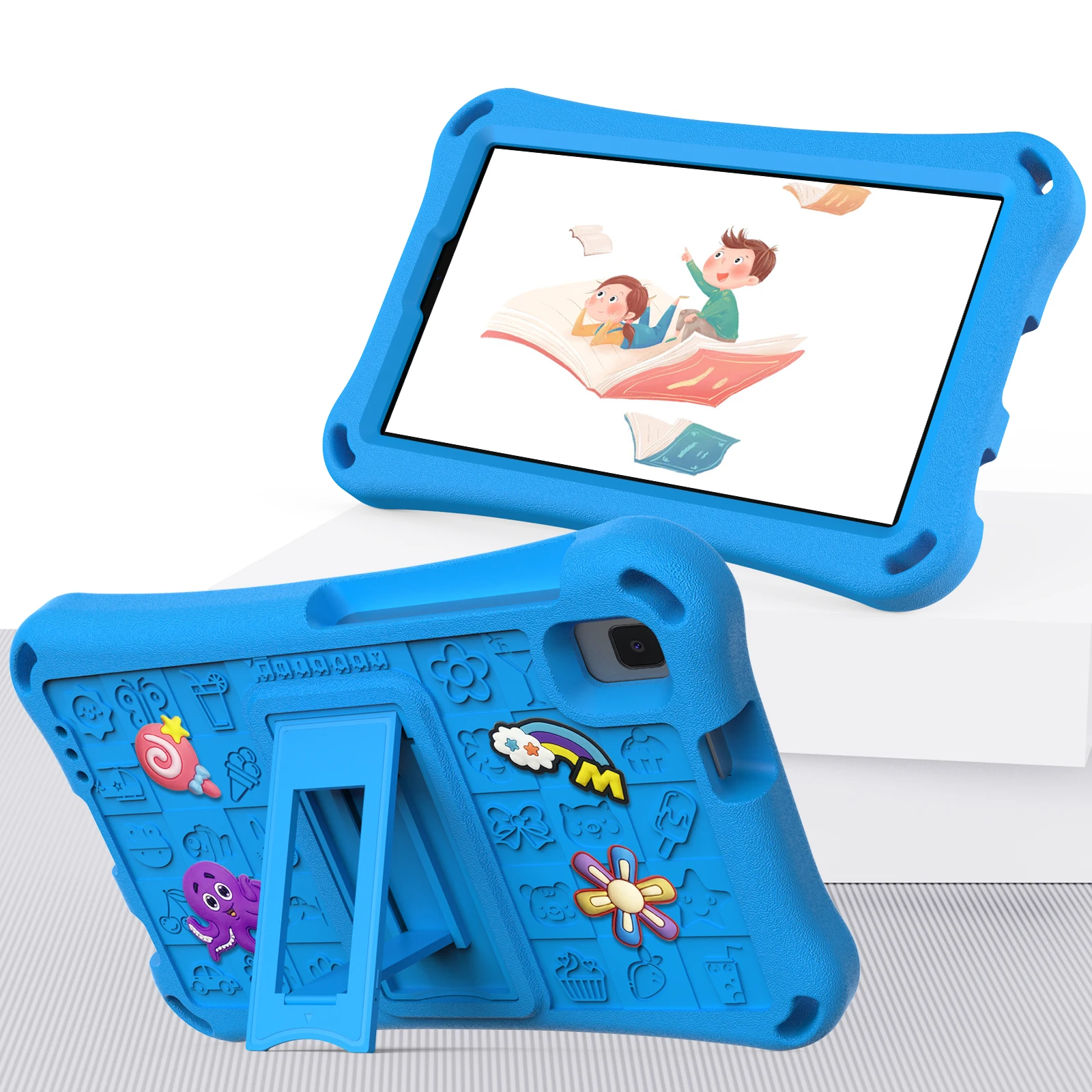 Kids Soft Case for Samsung Galaxy Tab A 8.0 SM-T290 A7Lite T220 A9 X110 8.7 inch Cartoon Hi baby EVA Tablet Cover Built-in Stand