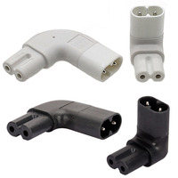 IEC 320 IEC320 iec C7 to C8 90 Degree Left & Right Angled AC Power Adapter Male Female Extension Connector