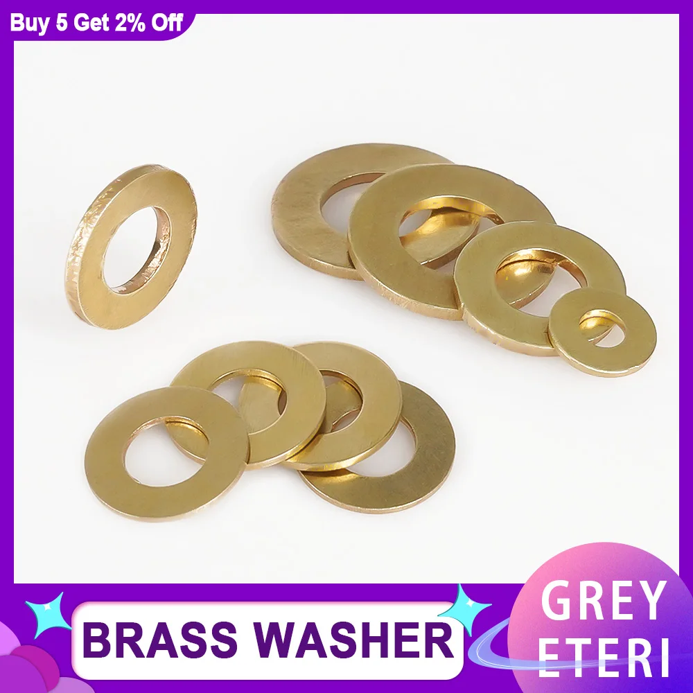 M2 M3 M4 M5 M6 M8 M10 M12 M14 M16 M18 M20 Flat Brass Washer O Ring Solid Brass Oring Gasket Shim Copper Metal Meson Pad Spacer