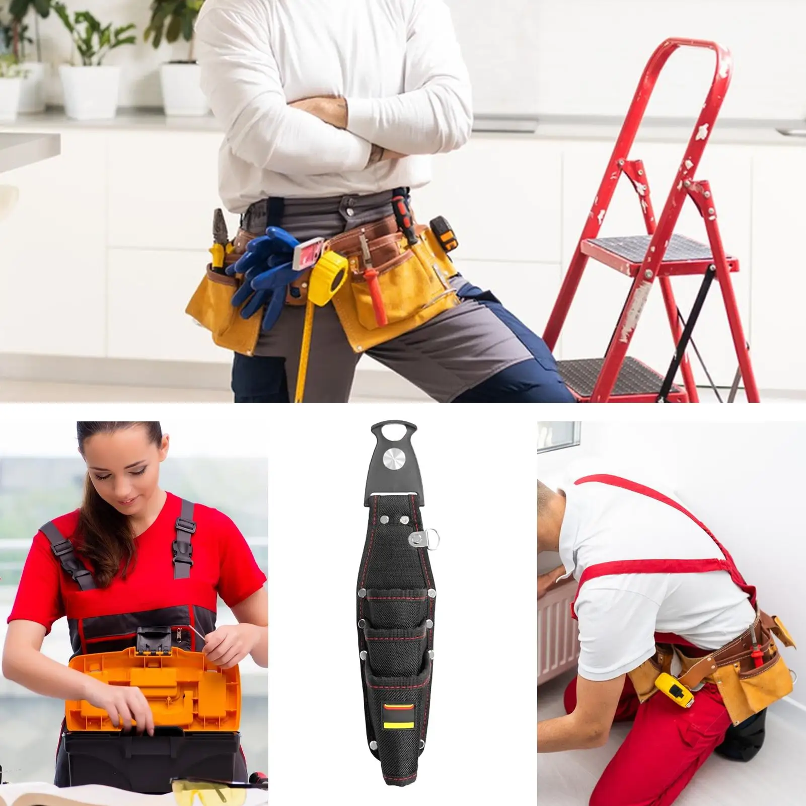 Compact Tool Waist Bag Waterproof Organizer Pouch Tool Carrying Bag For Home Improvement House Repair Gardening Work