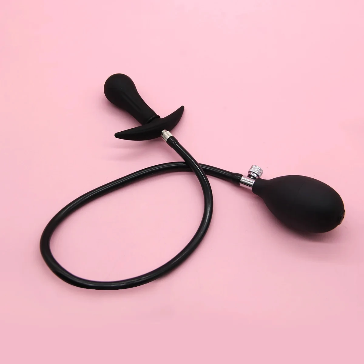 Black Silicone Inflatable Butt Plug with Pump Weighted Steel Balls Anal Stretcher Expandable Prostate Massager Adult Sex Toy - view 5