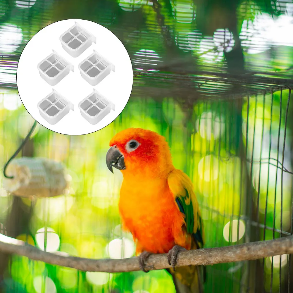 

5Pcs Automatic Bird Feeder Eco-Friendly Durable Polypropylene Easy Refill Diverse Weather Conditions Home White