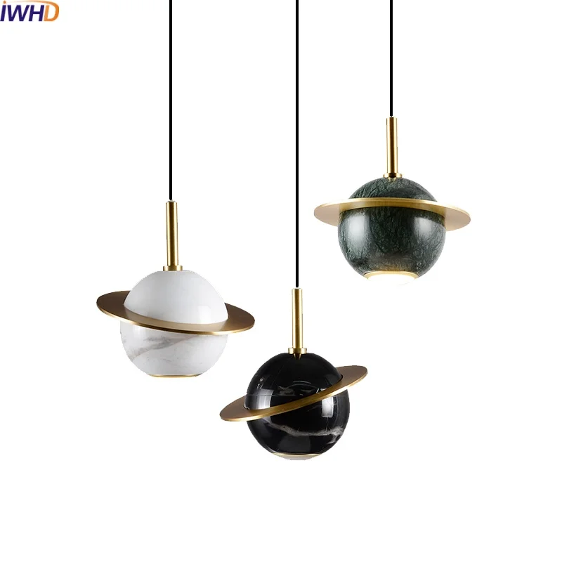 

IWHD Nordic Spherical Shape LED Pendant Lamp Golden Plated Hallway Bedroom Living Room Modern Hanging Light Fixtures Home Decor