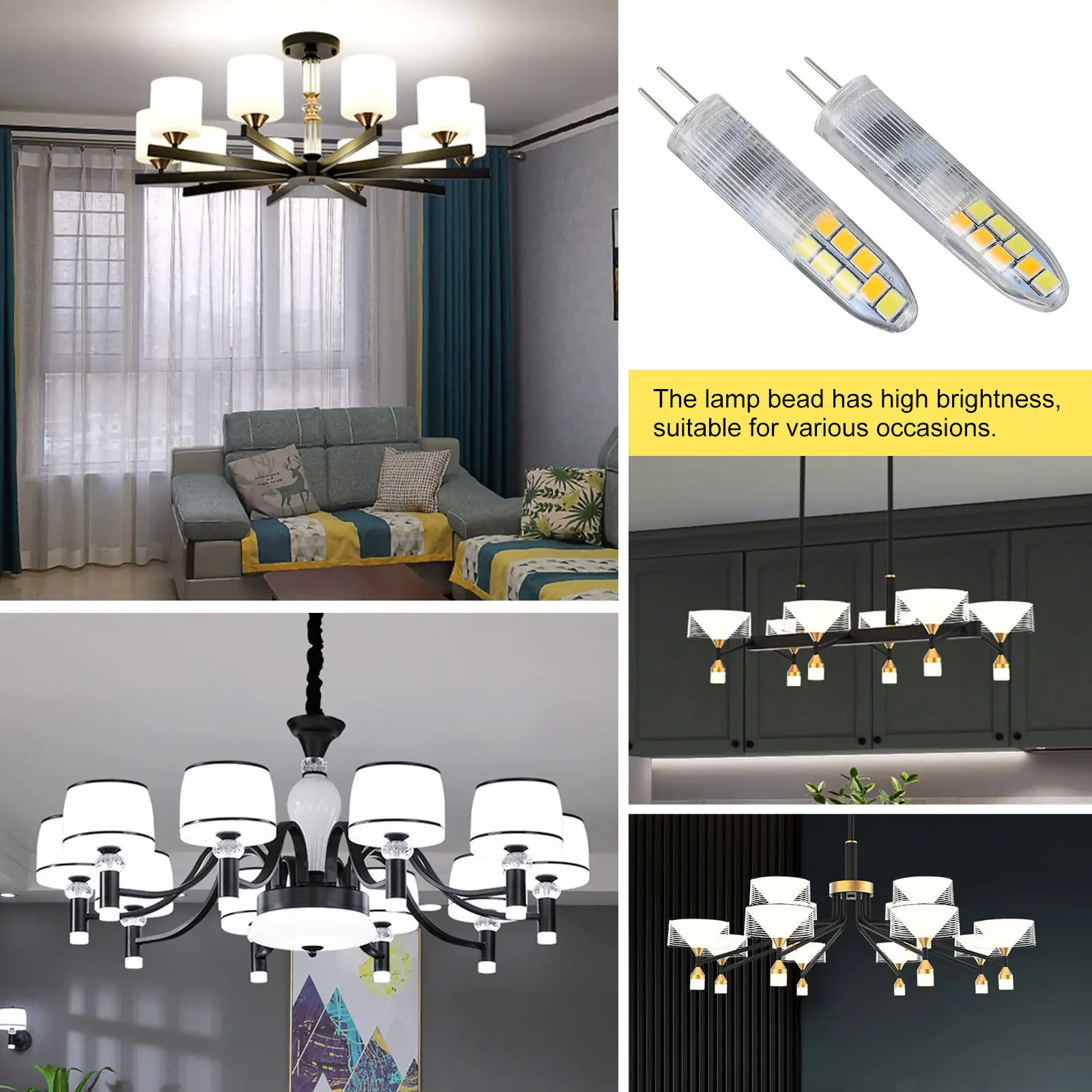 

10 шт. светодиодных ламп-колб G4 для люстр, подвесных светильников, настенного освещения, потолочных вентиляторов, безопасных для глаз