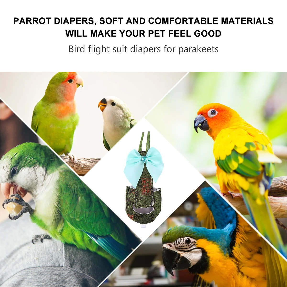 

Birds Pet Clothes Pilot Clothing Flying Costume Pant Parrot Flight Suit Accessories