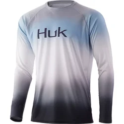 Huk Fishing Shirts Long Sleeve Uv Protection Man Outdoor Summer Camouflage Moisture Wicking Jersey Fishing Apparel