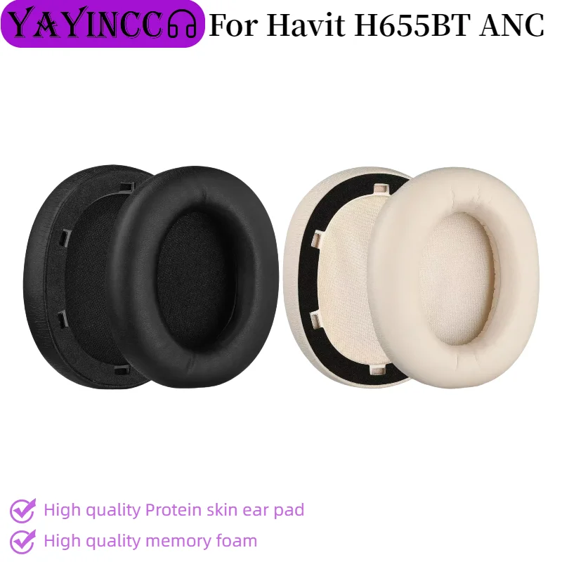 New Arrivals 1 Pair Replacement Foam Ear Pads With buckle Pillow Cushion Cover for Havit H655BT ANC Headphone Headset ，