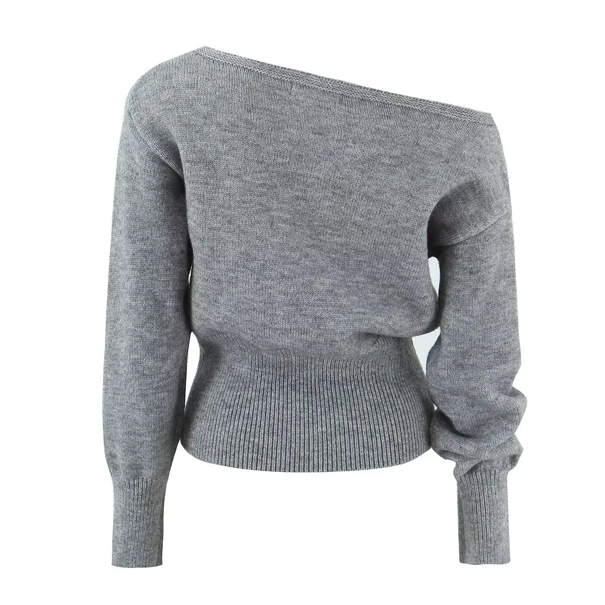 Faionable oulder-baring maglione lavorato a maglia JNLEAOG donna autunno nuovo design Sle sensuale slim fit fibra di poliestere lungo Sve