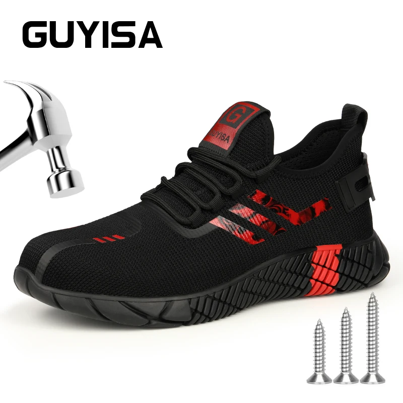 

Men's Safety Shoes Steel Toe Boots Anti impact Anti puncture Soft Breathable Wear-resistant Industrial Outdoor Work Shoes