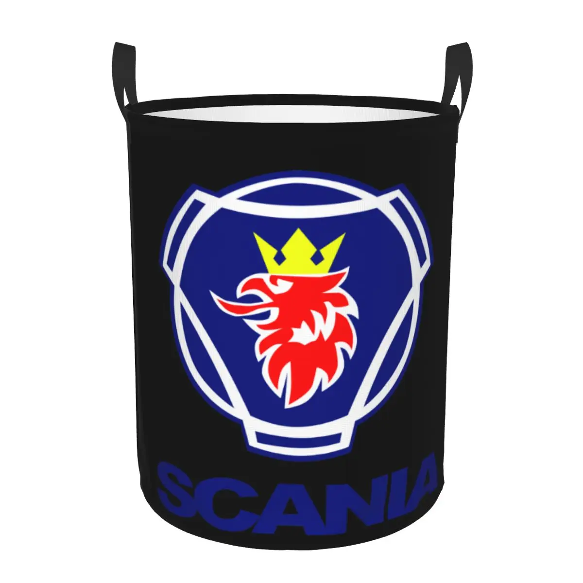 Custom Saabs Scanias Logo Logos Trucks Emblem Logo Laundry Hamper Large Clothes Storage Basket Toy Bin Organizer for Nursery