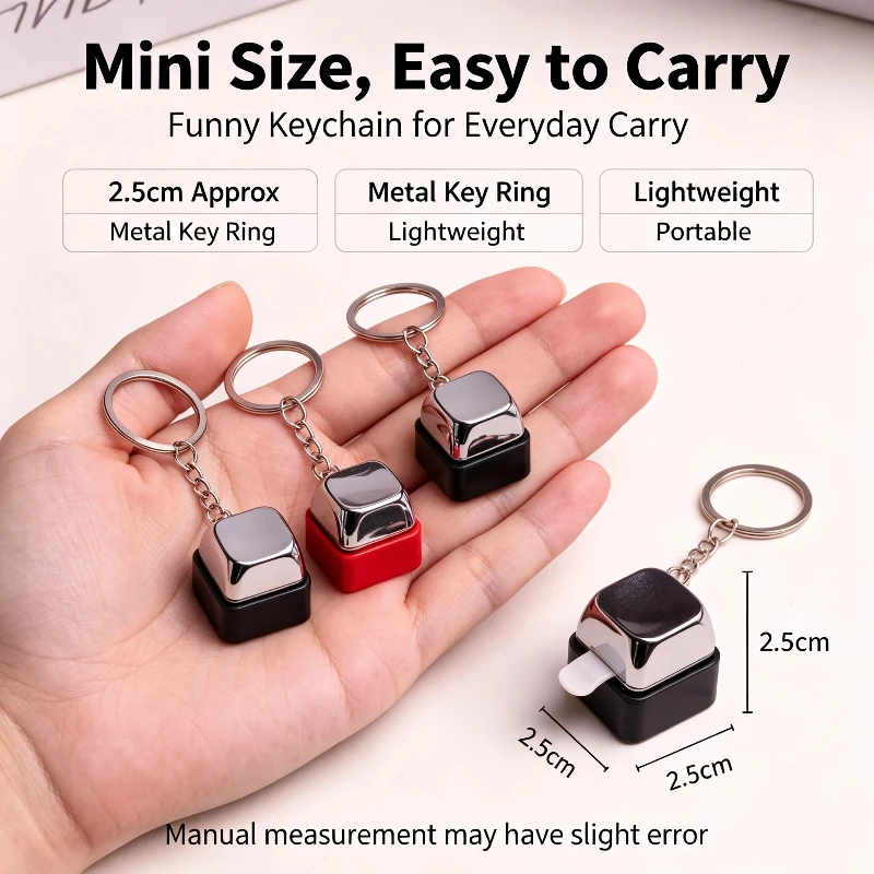 Electric Shock Keychain Prank Toy Shocking Handshake Trick Novelty Fidget Clicker Keychain 1PC Street Trick